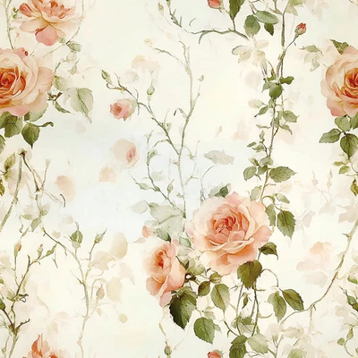 Floral Peel and Stick Wallpaper Boho Rose Flower Contact Paper 16.9In X118.1In V - Image 1 of 4