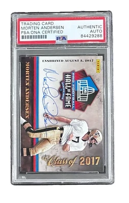 MORTEN ANDERSEN Signed Class Of 2017 Topps Hall Of  Fame NO SaintsHOF PSA - Image 1 of 2