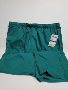 Landau Mens XL Elastic Waist Cargo Scrub Pants - 8555 Hunter Green - Picture 1 of 3