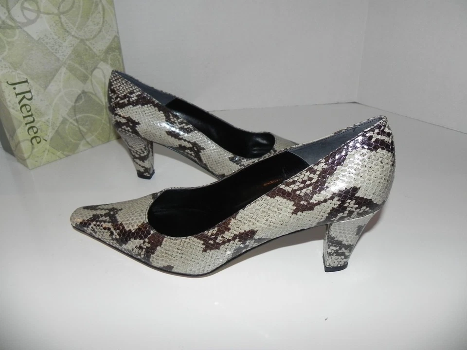 BOMBAS TACONES HUESO ESTAMPADO SERPIENTE PITÓN RENEE RENETTA 11 Foto 1 de 1