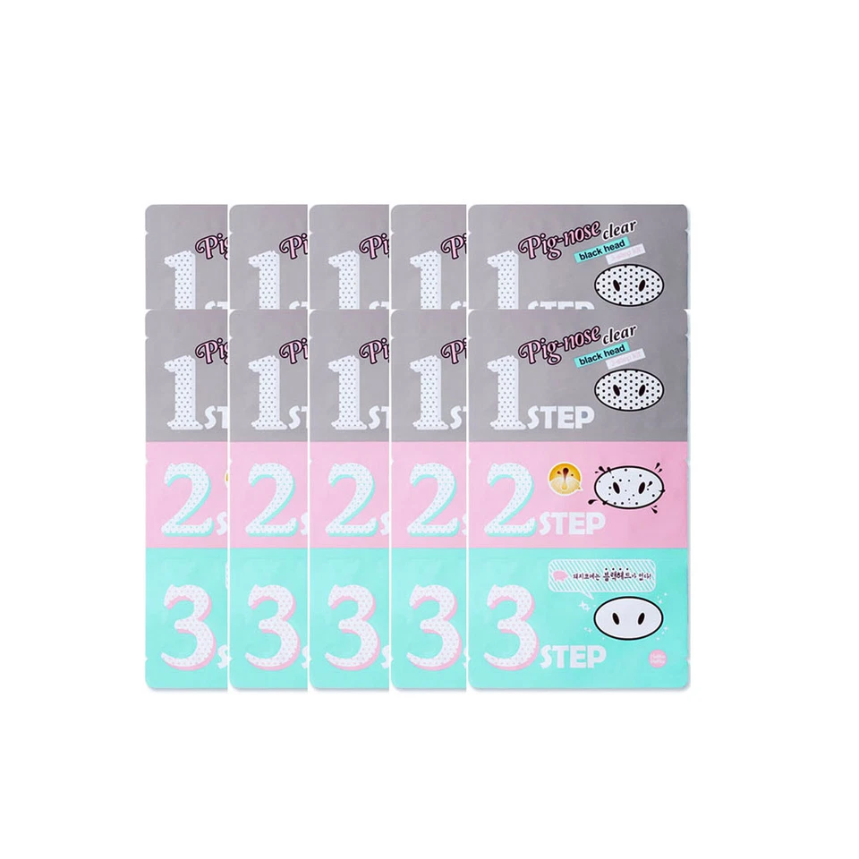Holika Holika Pig Nose Clear Black Head 3-Step Kit (10pcs) Ships from US - Image 1 of 1