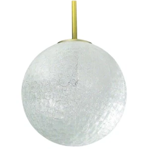 Große europäische Eis Crackle Kugel Glas Lampe Mid Century Ära österreichischer italienischer Stil - Bild 1 von 9