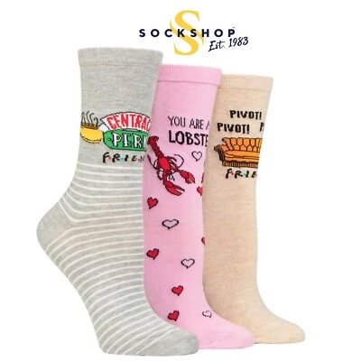 3 pares de calcetines de algodón SOCKSHOP Friends para dama Foto 1 de 3