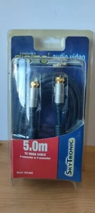 Coax F Plug to F plug satellite/Cable F-Type Connection Cable Lead - 5m - NOS - Picture 1 of 5