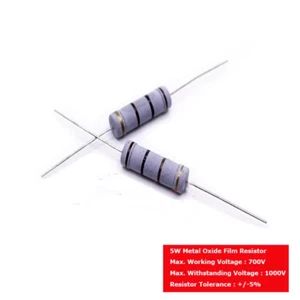 Kit de resistencia profesional 5W (30 valores) 1Ω-1MΩ 5% MOF para electrónica - Imagen 1 de 6
