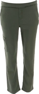 Denim & Co Comfy Knit Denim Straight Leg Pocket Jeans Dark Olive PS NWOT (618) - Image 1 of 4