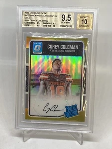 2016 Optic COREY COLEMAN Rated Rookie Auto GOLD /10 BGS 9.5/10 GEM MINT POP 1 - Picture 1 of 8