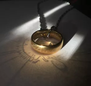 Stainless Steel Lord of the Rings The One Ring Power Gold Plated 6mm Unisex LOTR - Picture 1 of 14