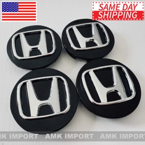 Set 4Pc Wheel Hub Rim Center Caps OEM Honda Logo 1999-2015 Civic Black 2 3/4"Set - Bild 1 von 5