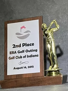 Golf Trophy Plaque Award 7” Tall 5.5” Figure  - Picture 1 of 8