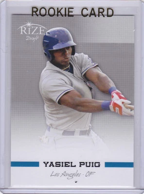 TARJETA DE NOVATO YAIEL PUIG 2012 Leaf Draft RIZE RC Béisbol ¡LOS ANGELES DODGERS! Foto 1 de 2