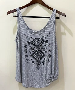 EYESHADOW Women's Sleeveless Tank Top Size XL Stripped - Picture 1 of 11