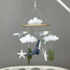 Ocean baby mobile for crib Whale nursery mobile seagulls Under the sea mobile - Picture 1 of 13