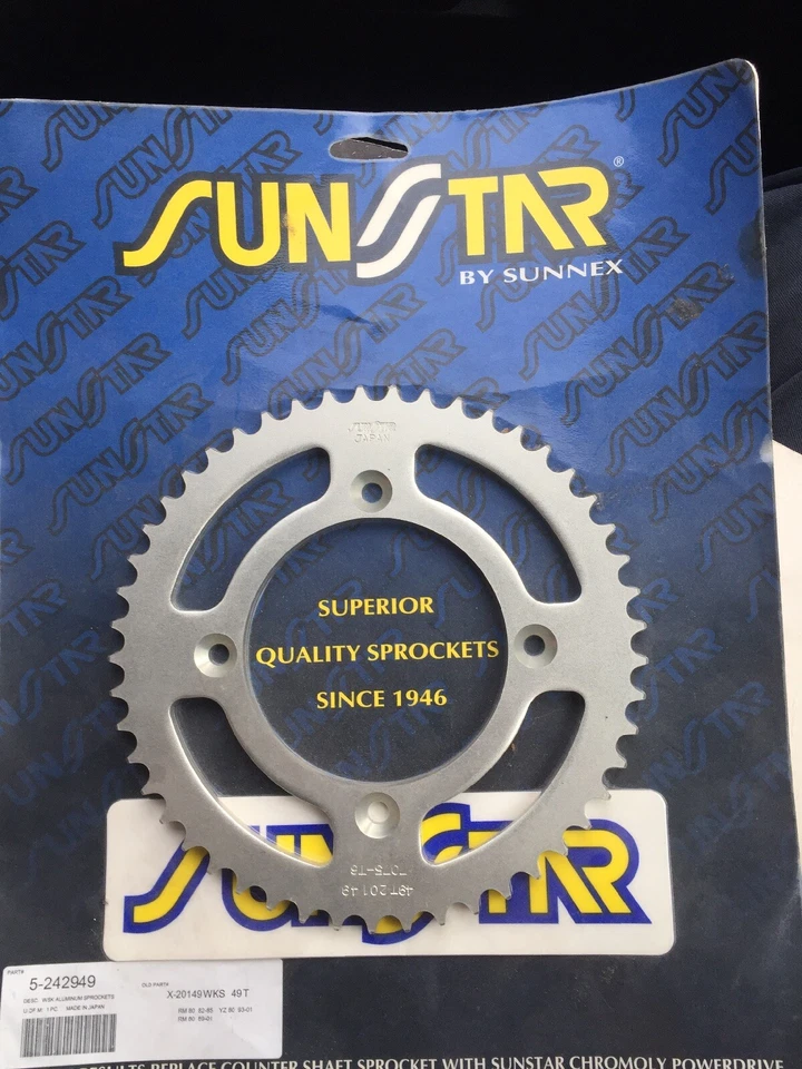 nuevo piñón trasero yamaha yz80 sunstar aleación 49 dientes suzuki rm80 bm1 Foto 1 de 1