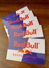 5 Red Bull Stickers! Energy Drink 3.5” Wide By  2.25” Vinyl and Glossy