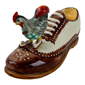 Diane's Happy Toes Porcelain Chicken Shoe for Tea Light Candle or 7-Watt Light - Picture 1 of 16