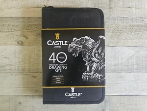 Castle Arts 40-teiliges Premium Zeichenset - Graphit, Pastell, Anthrazit - NEU - Bild 1 von 2
