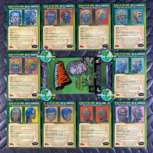 HOLLYWOOD ZOMBIES GLOW-IN-THE-DARK MUG-SHOT 10-CARD SET +WRAP GARBAGE PAIL KIDS  - Picture 1 of 4