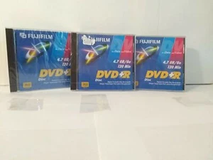 QTY 3 Fujifilm DVD+R 4.7 GB 3 Brand NEW Discs in Jewel Cases FREE FAST Shipping - Picture 1 of 7