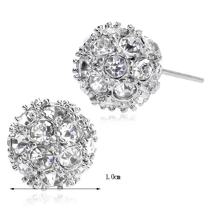 Mode Frauen Kristall Disco Runde Kugel Ohrstecker Ohrringe Mehrfarbig Schmuck Neu - Bild 1 von 5