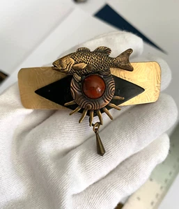 Vintage Made in France Hair Barrette Fish 1990s - Picture 1 of 4