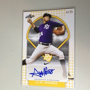 F55025 2018 Leaf Perfect Game Auto Yellow /25 ALLAN HERNANDEZ