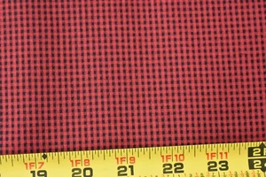 Von 1/2 Yd, Vintage, rot & schwarz Gingham Quilt Baumwolle, Marcus Brothers/1988, P612 - Bild 1 von 5