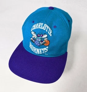 Vintage Charlotte Hornets Classic Logo Snapback Hat NBA Lamelo Strap Back Wool - Picture 1 of 10