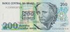 1990 ND Brazil 200 Cruzeiros on 200 Cruzados Novos CIR Banknote. Circulated Bill