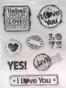 Estampillas acrílicas transparentes Love 8 piezas diseño de estampillas postales I love you Heart nuevas envío gratuito - Imagen 1 de 3