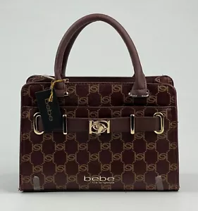 NEW! Bebe Women's Evie Top Handle Satchel Bag In Brown NWT $129 - Picture 1 of 5