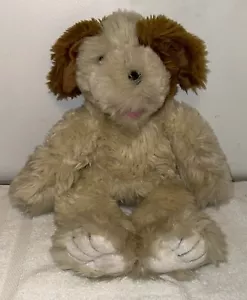 Vtg Build A Bear Dog Retired Cream/brown Pink Tongue - Picture 1 of 11