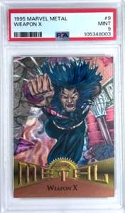 1995 Fleer Marvel Metal #9 Weapon X (Wolverine) PSA 9 MINT - Picture 1 of 2