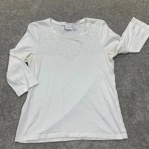 Weekend by Chico's top fata donna strass manica 3/4 1 M casual lounge - Foto 1 di 14