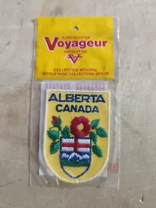 Vtg Alberta Embroidered Sew On Patch Travel Souvenir Canada NEW AB NOS Rose - Bild 1 von 4