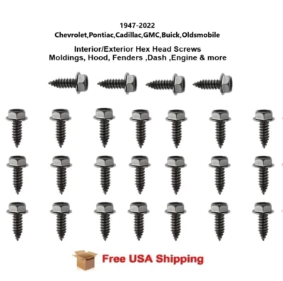 For 2003-22 Escalade ESV Interior/Ext Mldg, Dash, Engine, Body Trim Screws 25pcs - Image 1 of 3