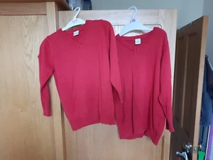 Set Of 2 Tu Red V-Neck Jumpers Knit 4-5 years Worn Once 100% Cotton - Picture 1 of 13