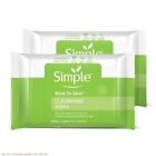 Unscented Simple Cleansing Facial Wipes Kind to Skin - 2x25ct *NEW*