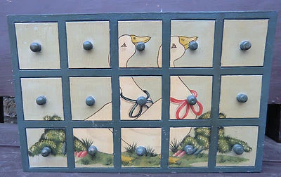 Boite a cles bois motifs oie  - Photo 1/2