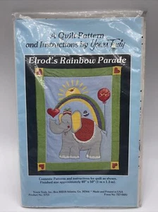 elrod's rainbow parade quilt pattern elephant 40x50 yours truly - Picture 1 of 2