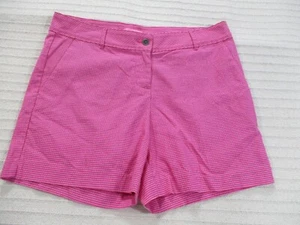 Isaac Mizrahi Womens Shorts 14 Pink Polka Dot Button Pockets Cotton Blend Flat - Picture 1 of 10