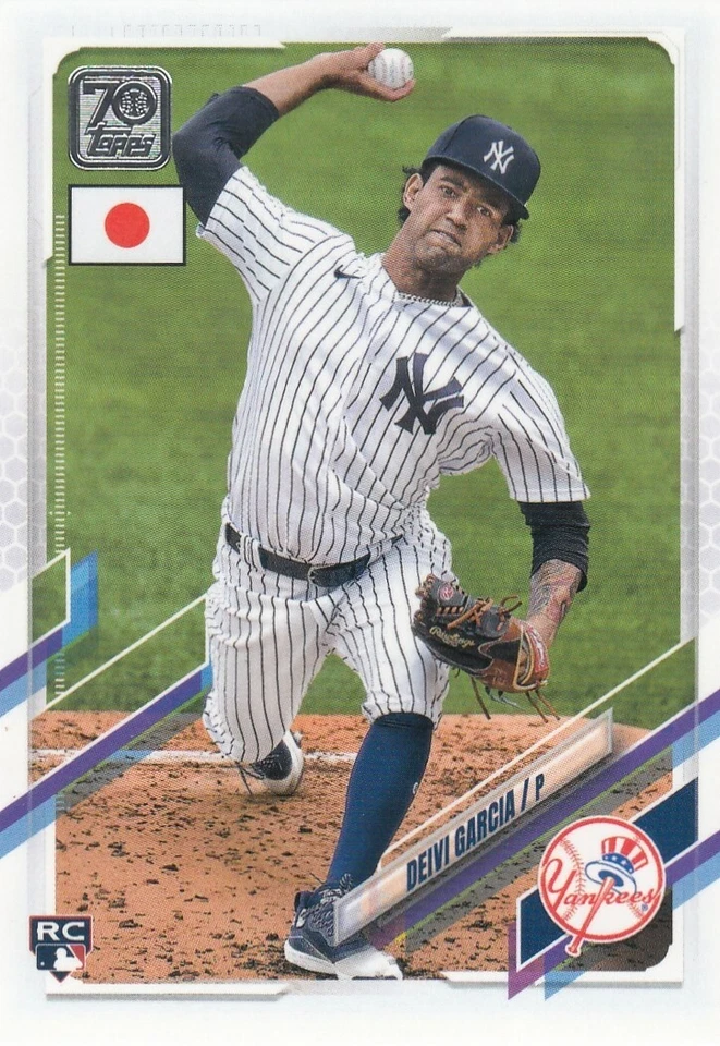 DEIVI GARCIA TOPPS JAPAN MLB BASEBALL ROOKIE NEW YORK YANKEES RC #212 2021 21 - Image 1 of 1