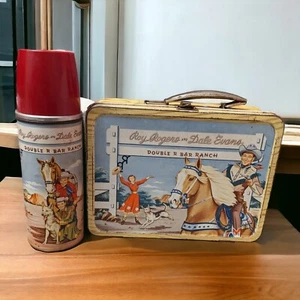 Porta pranzo e thermos vintage 1953 Roy Rogers Dale Evans - Foto 1 di 17