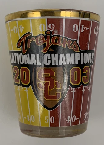 2003 USC TROJANS SC TROJANS NATIONAL CHAMPIONS NCAA CHAMPS shot GLASS Cover