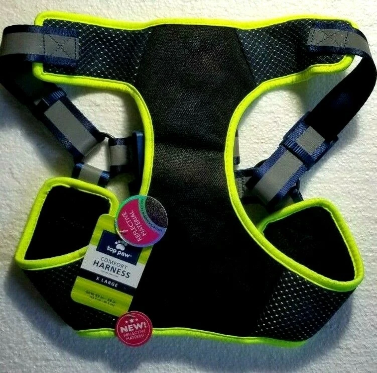 Top Paw Black Comfort Harness Reflective Size XL