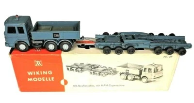 Wiking 1/87 Nr 59 Trasporto DB carri stradale motrice MAN. Scatola originale - Immagine 1 di 4