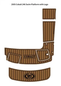 2005 Cobalt 246 Swim Platform Step Pad Boat EVA Foam Faux Teak Deck Floor Mat - Bild 1 von 15