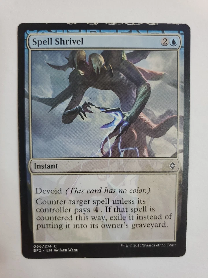 MTG Magic The Gathering Card Spell Shrivel Instant Blue Battle for Zendikar 2015 - Image 1 of 1