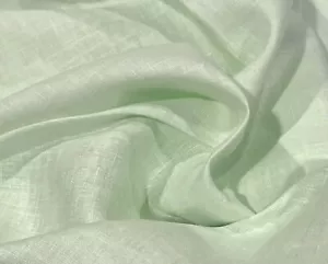 Mint Green 100% linen fabric 56” Width Sold By The Yard - Picture 1 of 2