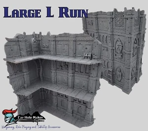 Große L Ruine - Modulares Gothic Gelände für 28-32mm Sci-Fi & Grimdark Wargames - Bild 1 von 4